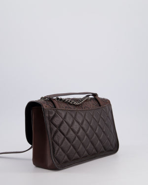 *HOT* Chanel Brown Paris/Dallas Studded Buckle Single Flap Bag in Calfskin Leather with Ruthenium Hardware