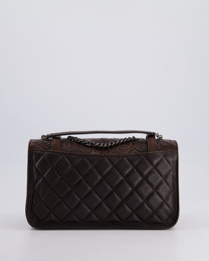 *HOT* Chanel Brown Paris/Dallas Studded Buckle Single Flap Bag in Calfskin Leather with Ruthenium Hardware