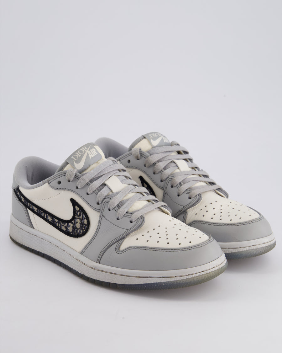 Christian Dior x Jordan 1 Low OG Trainers with Logo Detail Size EU 40.5