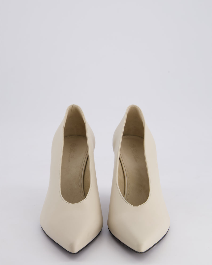 Loro Piana Viola High Wedge Pumps in Cookies and Cream Size EU 40.5 RRP £990