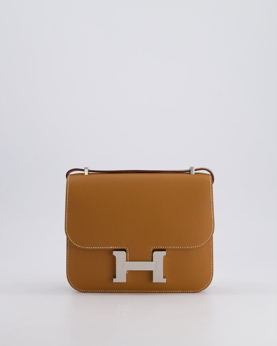 *HOT* Hermès Constance III Mini 18cm Miroir Bag in Gold Epsom Leather with Palladium Hardware