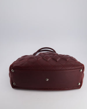 Chanel Burgundy Sloane Square Tote Bag in Lambskin with Ruthenium Hardware