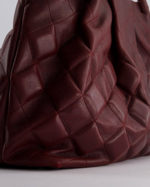 Chanel Burgundy Sloane Square Tote Bag in Lambskin with Ruthenium Hardware