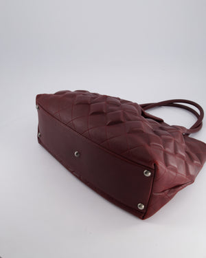 Chanel Burgundy Sloane Square Tote Bag in Lambskin with Ruthenium Hardware