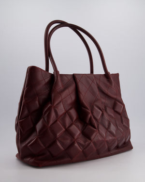 Chanel Burgundy Sloane Square Tote Bag in Lambskin with Ruthenium Hardware