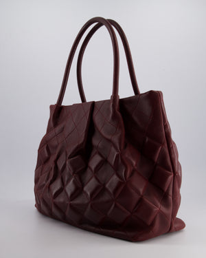 Chanel Burgundy Sloane Square Tote Bag in Lambskin with Ruthenium Hardware