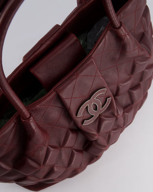 Chanel Burgundy Sloane Square Tote Bag in Lambskin with Ruthenium Hardware