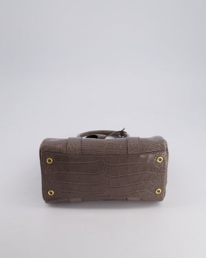 *HOT* Loro Piana Puddle Grey Loom 25 Bag in Alligator Leather with Gold Hardware RRP £25,500