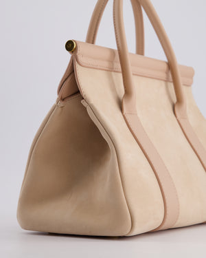 Loro Piana Pink Loom 25 Bag in Suede and Calfskin Leather with Gold Hardware RRP £3,410