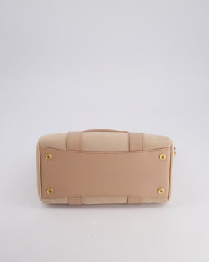 Loro Piana Pink Loom 25 Bag in Suede and Calfskin Leather with Gold Hardware RRP £3,410