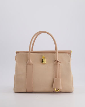 Loro Piana Pink Loom 25 Bag in Suede and Calfskin Leather with Gold Hardware RRP £3,410