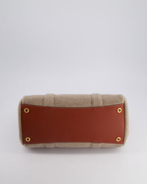 Loro Piana Cashmere & Leather Loom 32 Bag in Natural Brown, Deep Kummel, and Sung Gold with Gold Hardware RRP £4,215