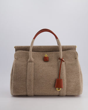 Loro Piana Cashmere & Leather Loom 32 Bag in Natural Brown, Deep Kummel, and Sung Gold with Gold Hardware RRP £4,215