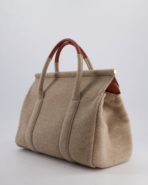 Loro Piana Cashmere & Leather Loom 32 Bag in Natural Brown, Deep Kummel, and Sung Gold with Gold Hardware RRP £4,215