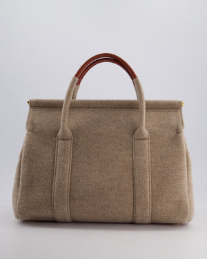 Loro Piana Cashmere & Leather Loom 32 Bag in Natural Brown, Deep Kummel, and Sung Gold with Gold Hardware RRP £4,215