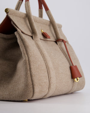 Loro Piana Cashmere & Leather Loom 32 Bag in Natural Brown, Deep Kummel, and Sung Gold with Gold Hardware RRP £4,215