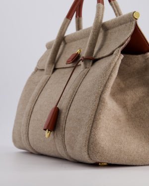 Loro Piana Cashmere & Leather Loom 32 Bag in Natural Brown, Deep Kummel, and Sung Gold with Gold Hardware RRP £4,215