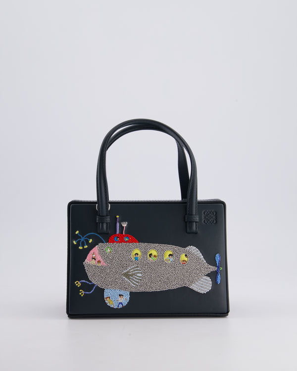 *HOT* Loewe Forest Green Suna Fujita Postal Poste Whale Submarine Bead Embellished Leather Bag with Silver Hardware RRP £3,200