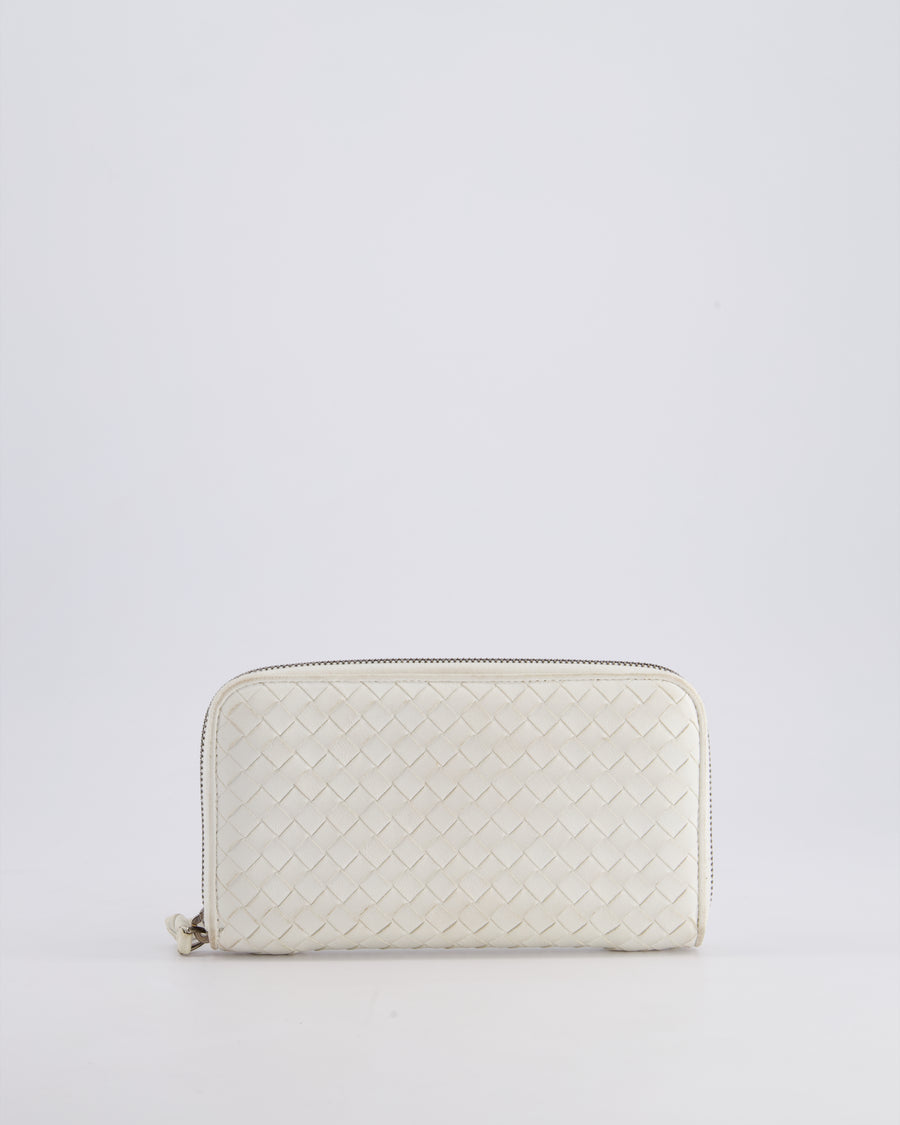 Bottega Veneta White Intrecciato Wallet