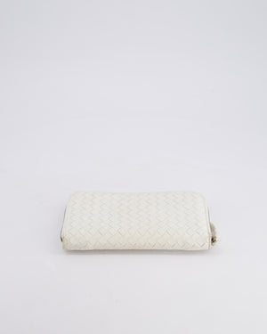 Bottega Veneta White Intrecciato Wallet