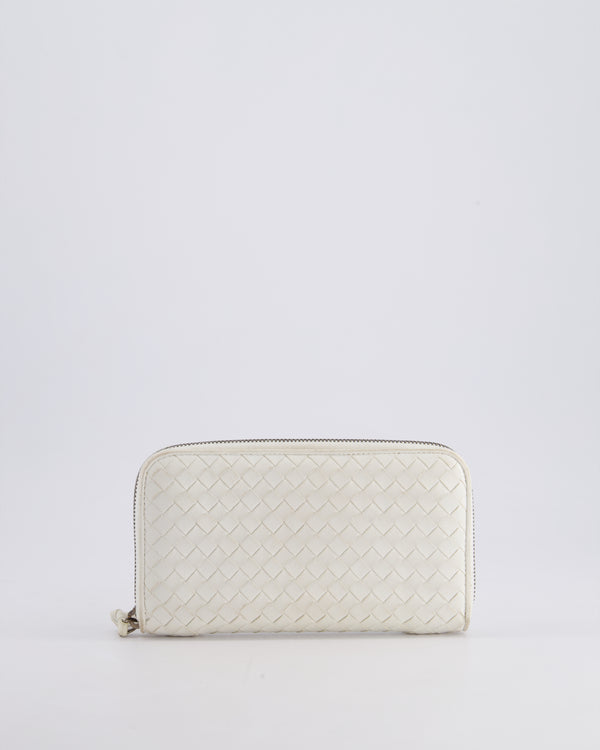 Bottega Veneta White Intrecciato Wallet