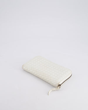 Bottega Veneta White Intrecciato Wallet