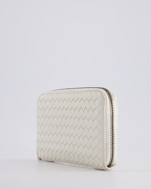 Bottega Veneta White Intrecciato Wallet