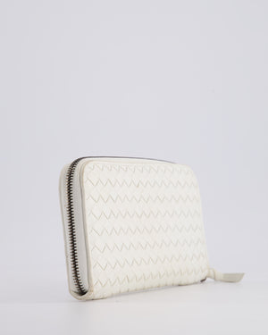 Bottega Veneta White Intrecciato Wallet