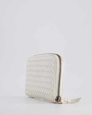 Bottega Veneta White Intrecciato Wallet