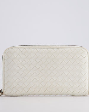 Bottega Veneta White Intrecciato Wallet