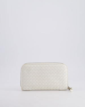 Bottega Veneta White Intrecciato Wallet