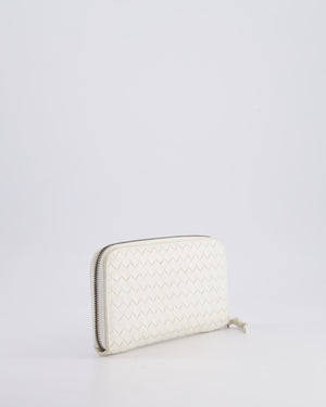 Bottega Veneta White Intrecciato Wallet