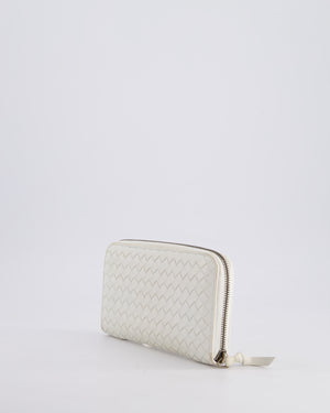 Bottega Veneta White Intrecciato Wallet