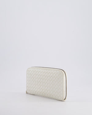 Bottega Veneta White Intrecciato Wallet