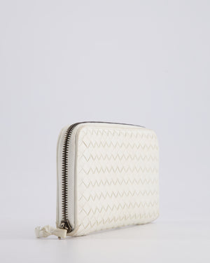 Bottega Veneta White Intrecciato Wallet