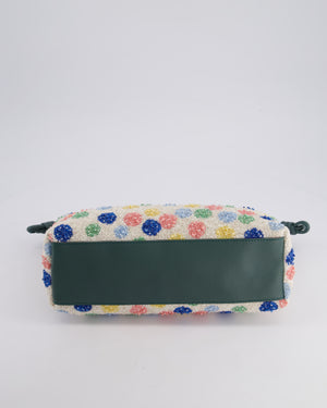 *HOT* Loewe Multicolour Polka Dot Suna Fujita Medium Beaded Flamenco Clutch Bag with Silver Hardware