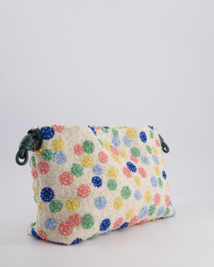 *HOT* Loewe Multicolour Polka Dot Suna Fujita Medium Beaded Flamenco Clutch Bag with Silver Hardware