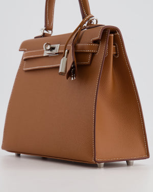 Hermès Kelly 25cm Sellier Bag in Gold Epsom Leather with Palladium Hardware