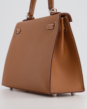 Hermès Kelly 25cm Sellier Bag in Gold Epsom Leather with Palladium Hardware