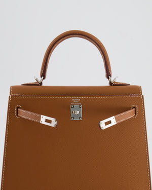 Hermès Kelly 25cm Sellier Bag in Gold Epsom Leather with Palladium Hardware