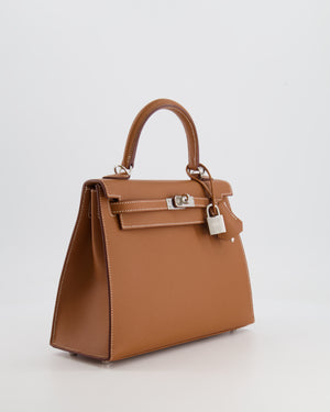 Hermès Kelly 25cm Sellier Bag in Gold Epsom Leather with Palladium Hardware