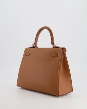 Hermès Kelly 25cm Sellier Bag in Gold Epsom Leather with Palladium Hardware