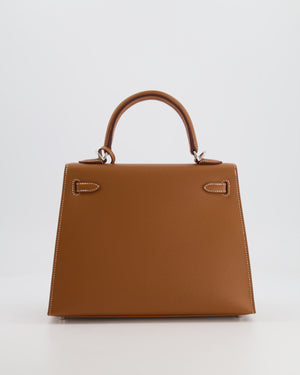 Hermès Kelly 25cm Sellier Bag in Gold Epsom Leather with Palladium Hardware