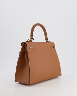 Hermès Kelly 25cm Sellier Bag in Gold Epsom Leather with Palladium Hardware