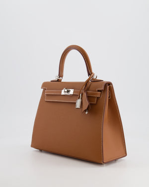 Hermès Kelly 25cm Sellier Bag in Gold Epsom Leather with Palladium Hardware