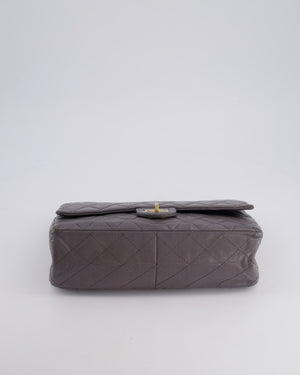 Chanel Grey Medium Reissue 2.55 Double Flap Bag in Quilted Crumpled Calfskin with Aged Gold Hardware