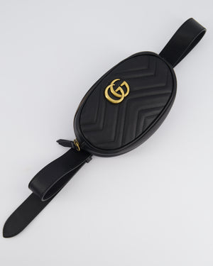 Gucci Black GG Marmont Matelassé Belt Bag with Gold Hardware