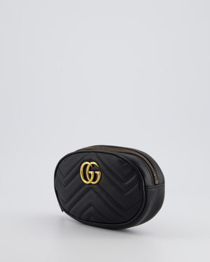 Gucci Black GG Marmont Matelassé Belt Bag with Gold Hardware