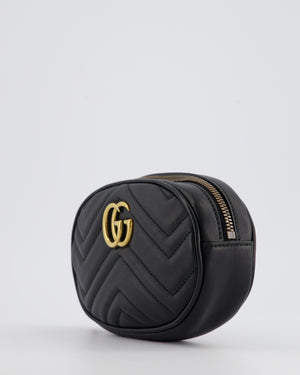 Gucci Black GG Marmont Matelassé Belt Bag with Gold Hardware