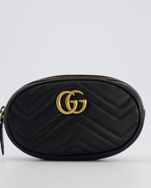 Gucci Black GG Marmont Matelassé Belt Bag with Gold Hardware